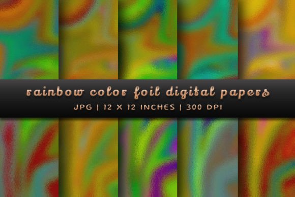 Adding Brilliant Shine: Rainbow Color Foil Digital Papers