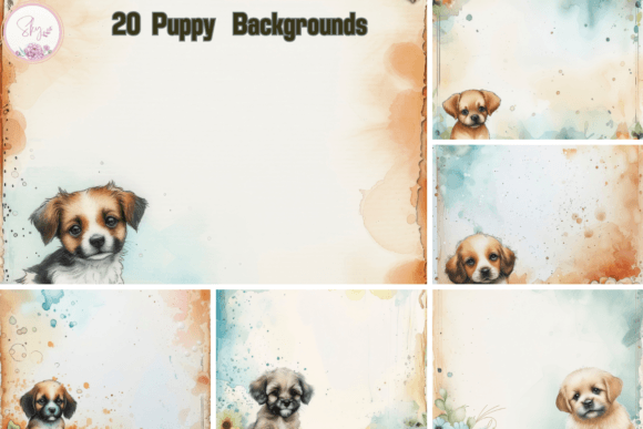 Adorable Puppy Watercolour Scrapbook Backgrounds: A Creative Asset
