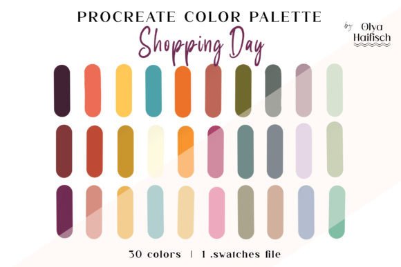 Bright Procreate Color Palette: Shopping Day Swatches