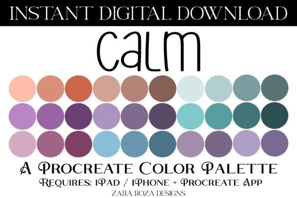 Calm Procreate Color Palette: Serenity for Digital Artists