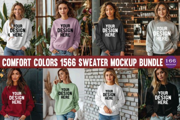 Comfort Colors 1566 Sweater Mockup: Present Your Art Professionally