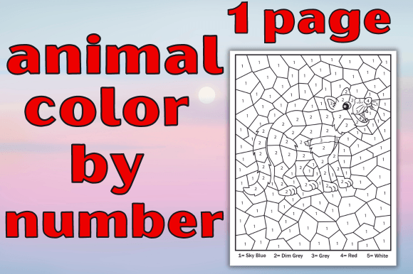 Cute Animals Color by Number Page for Kids – KDP Interior