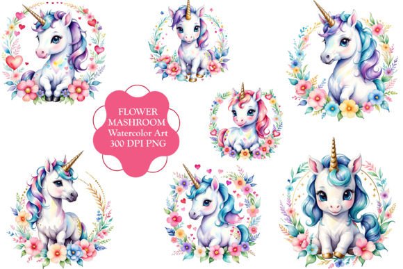 Enchanting Unicorn Flower Watercolor Clipart: A Designer's Guide