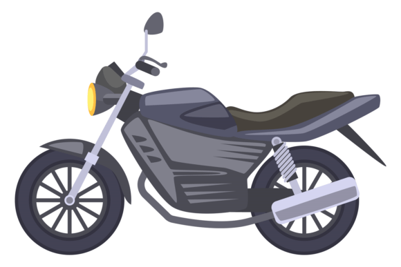 Motorbike Color Icon: A Bold Black Motorcycle S Design Asset