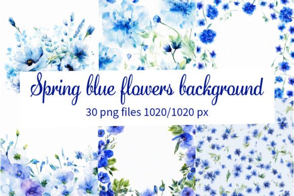 Spring Watercolour Blue Flowers Backgrou: A Fresh Canvas for Creative Projects