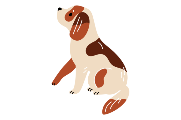 The Irresistible Charm of Cute Dog Sitting Pet Color Drawing